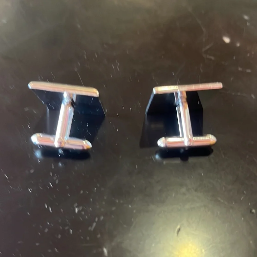 Vintage Swank Silver/Amethyst Cufflinks. FREE SHIPPING.